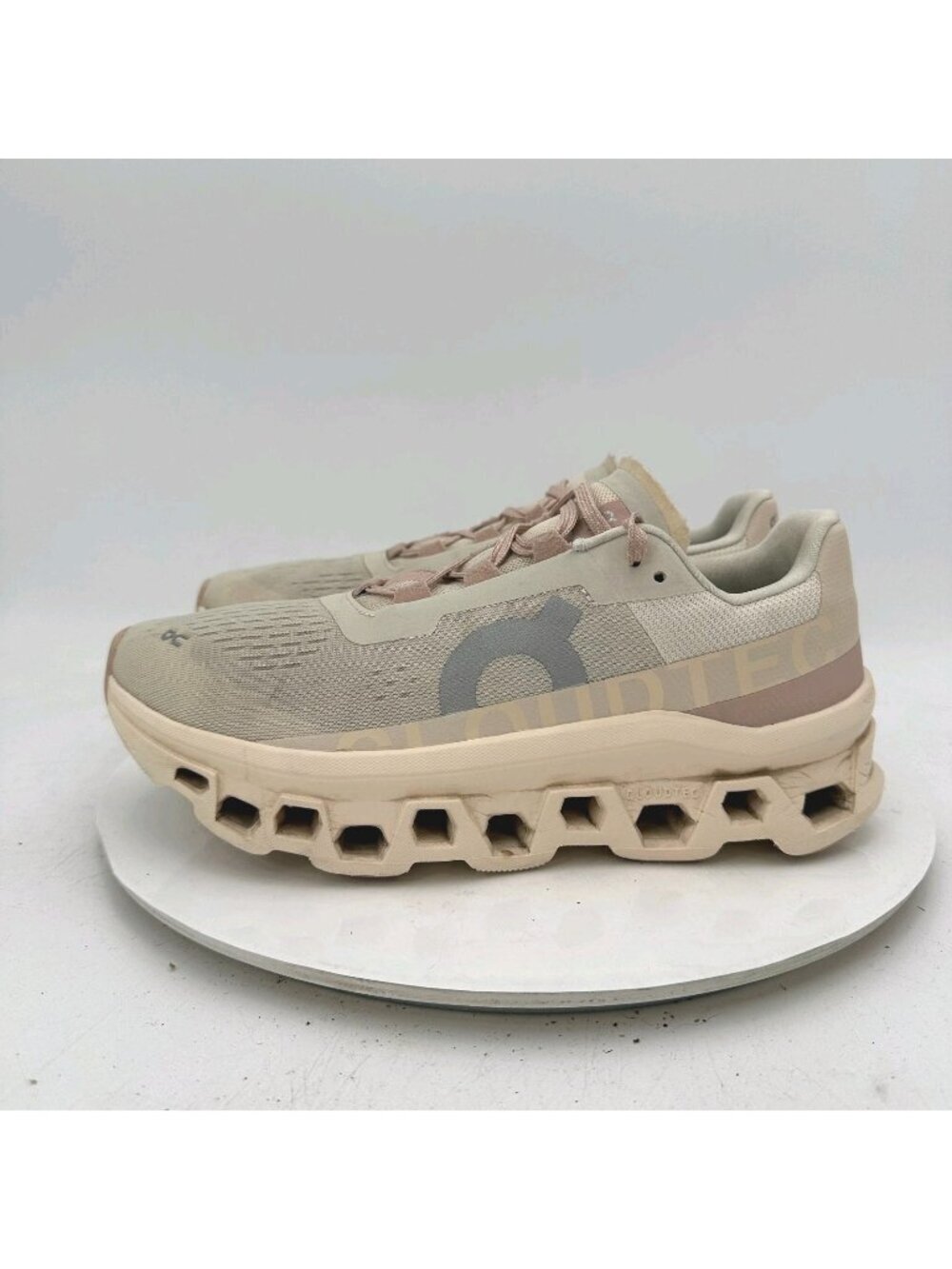 On Cloudmonster Swiss Engineering Women Size 9.5 61-97785 Moon Fawn Running Shoe
